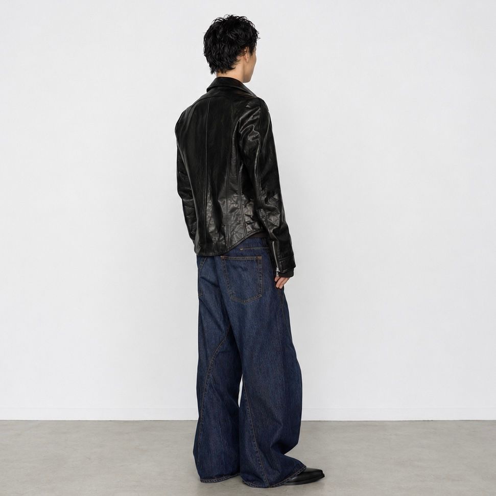 【残り一点】3D Twisted Wide Leg Jeans
