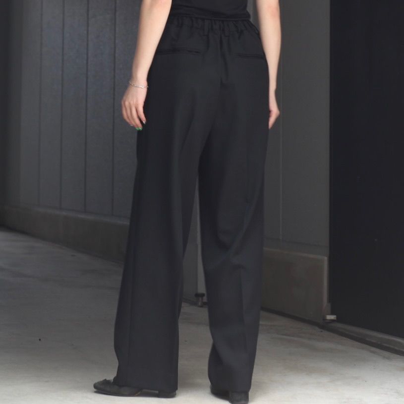 25SS TWO TUCK EASY TROUSERS 黒 S ssstein ssstein / シュタイン】TWO TUCK EASY TROUSERS (2/60 WOOL