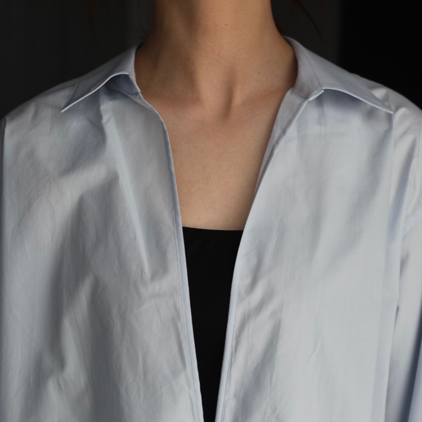 【再販売通知受付可能】Suvin Cotton Oversized Skipper Shirt