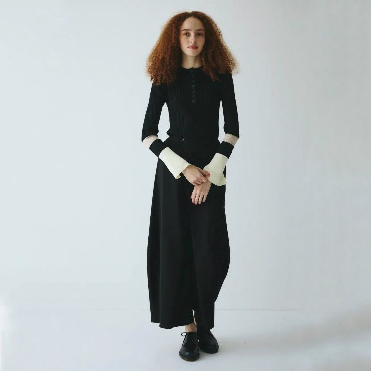 【残り一点】Henley Neck Knit Tops