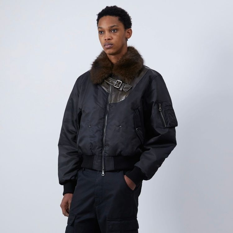 【残り一点】Fur Collar Leather Patch MA-1 Bomber