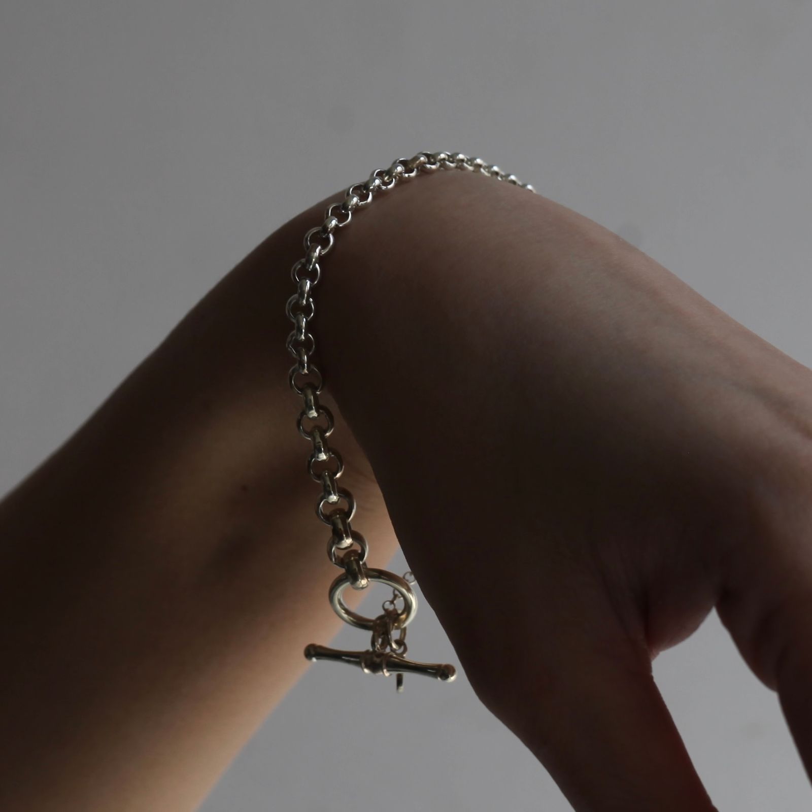 【残り一点】Gradient Rolo Chain Bracelet T-BAR