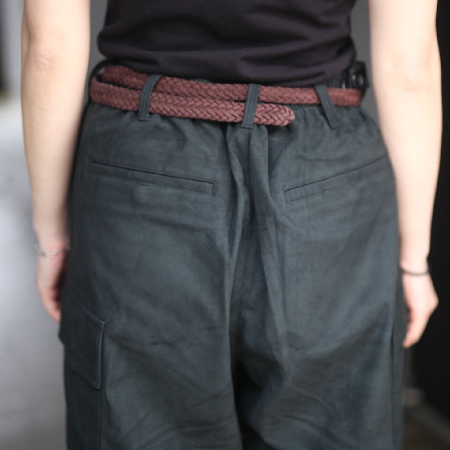 【残り一点】Synthetic Suede Wide Military Trousers