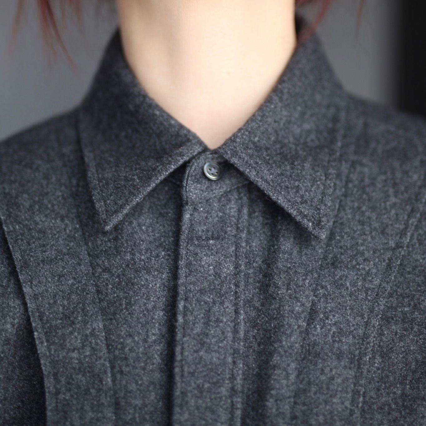 【残り一点】Wool Fly Front Long Sleeve Shirt