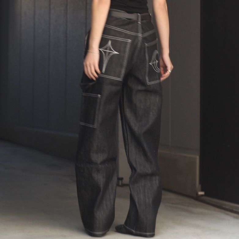 thug club デニム　ワークパンツ　スタッズ Thug Club - 【残り一点】Angel Studded Work Pants | ACRMTSM ONLINE