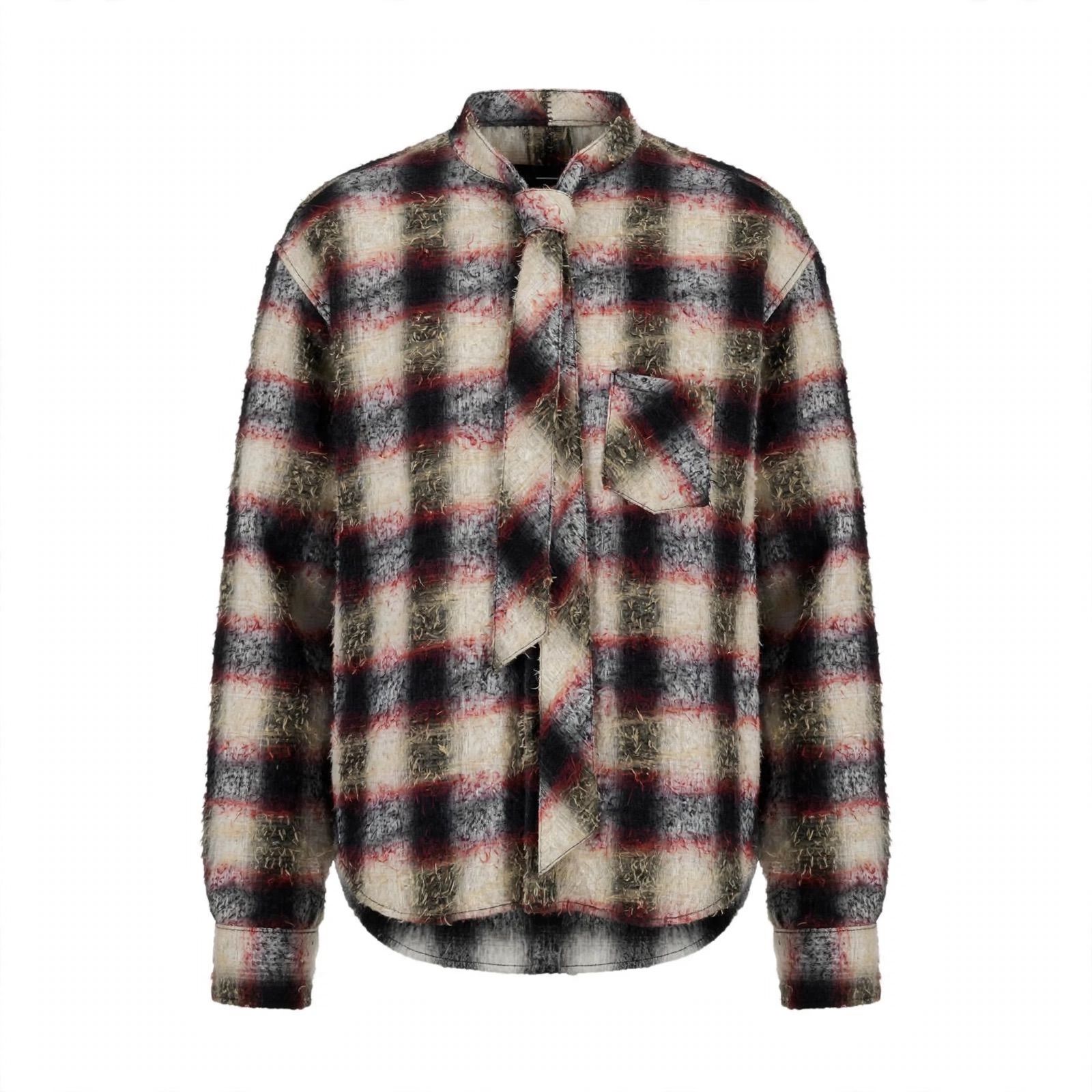 【残り一点】Shaggy Ombre Ribbon Shirt(DRUNK)