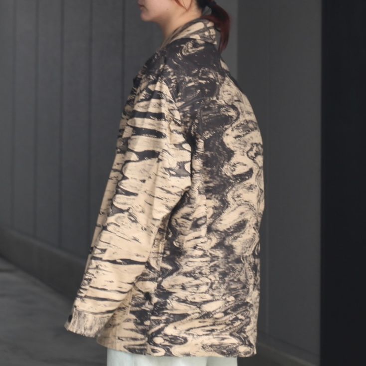【残り一点】Photo Printed Cotton Gabardine Car Jacket