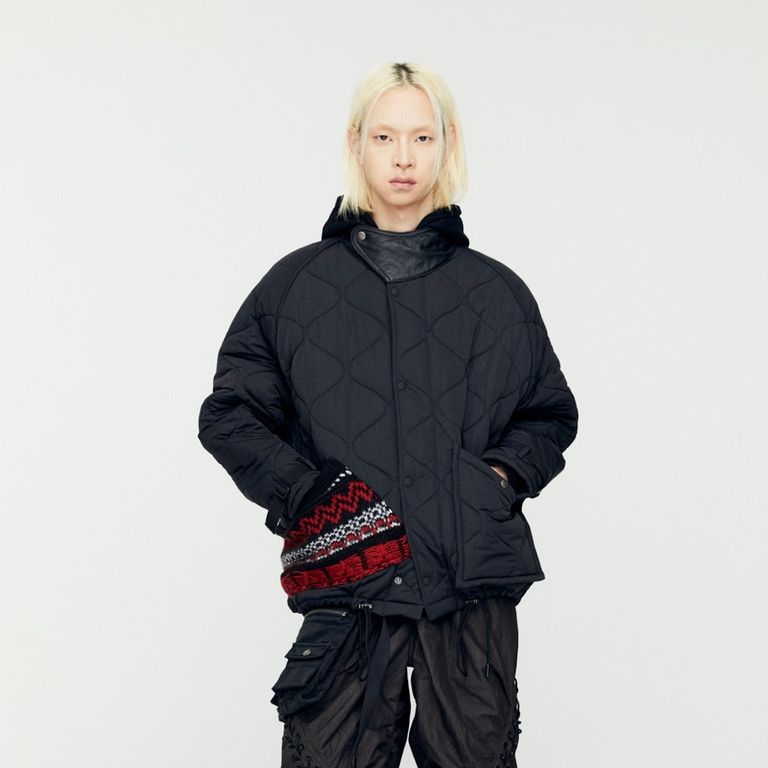 ANDERSSON BELL - 【残り一点】Nordic Knit Patch Quilted Short Parka  