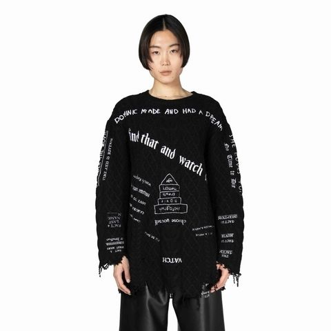 【残り一点】"TATTOO" Embroidery Cable Knit
