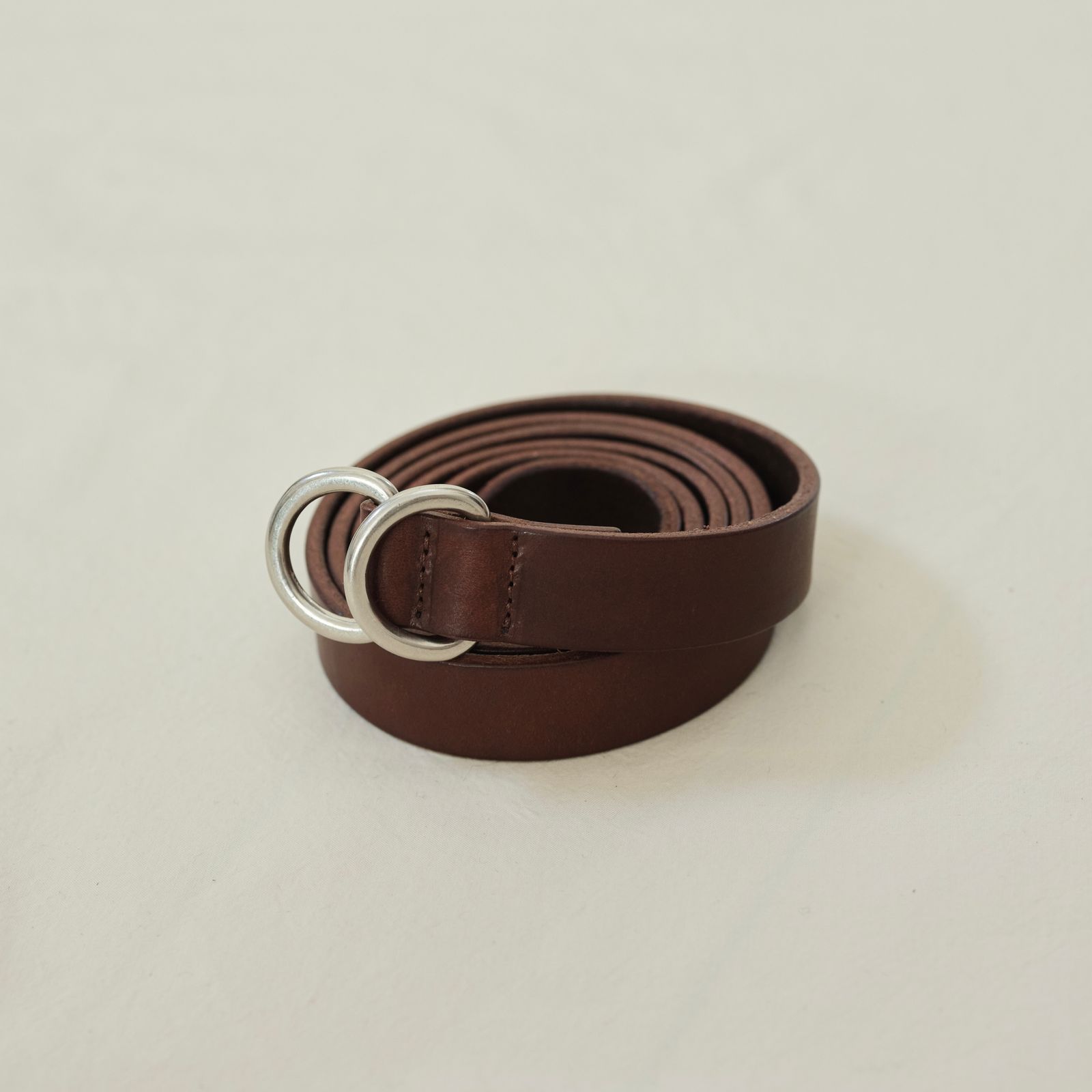 【再販売通知受付可能】Ring Belt Slim(BROWN×SILVER)