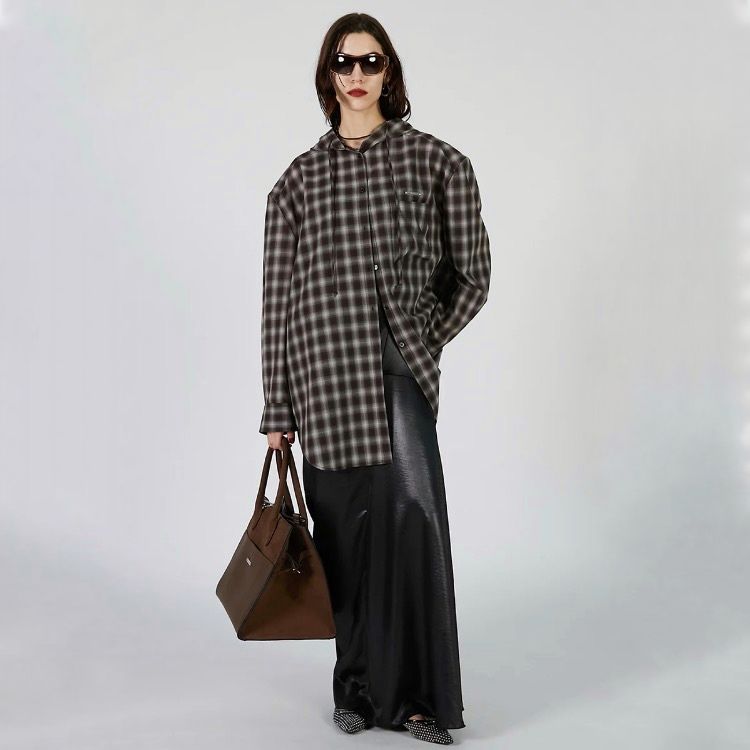 【残り一点】Hoodie Check Shirt