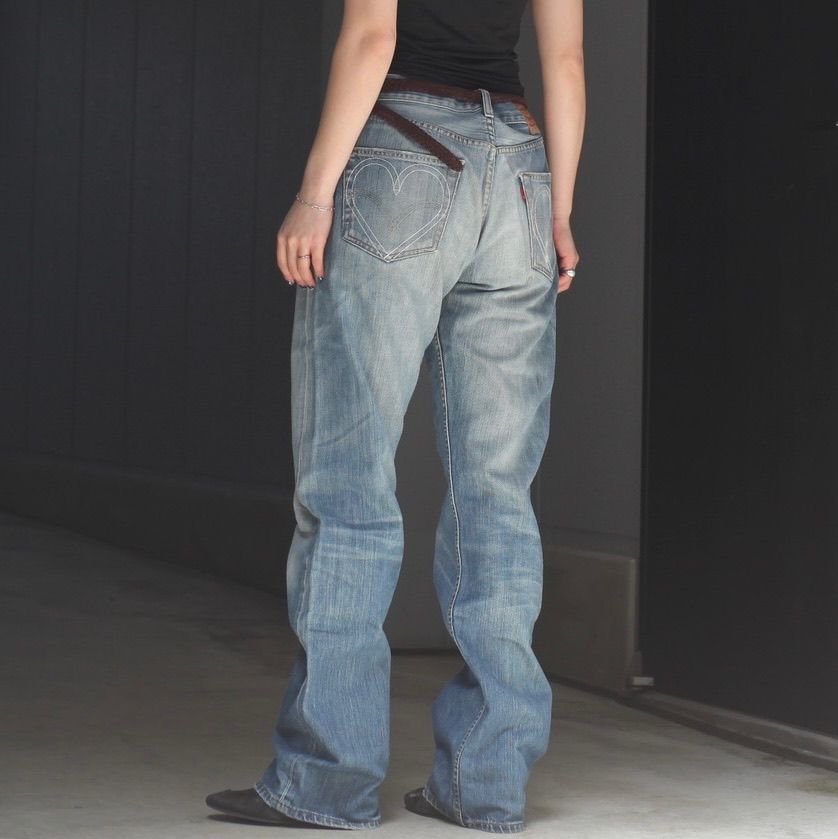 【残り一点】Vintage Levi's Heart Pocket Damage Denim_SIZE S