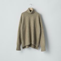 【残り一点】Cashmere/Sable Tweed Knit Turtle Neck LS