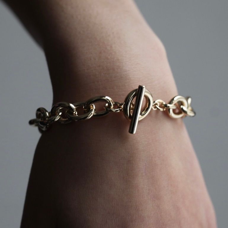 BASICKS - 【残りわずか】Heart Razor Bracelet_Medium Link