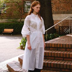 【残り一点】Sheer Drawstring Over Coat