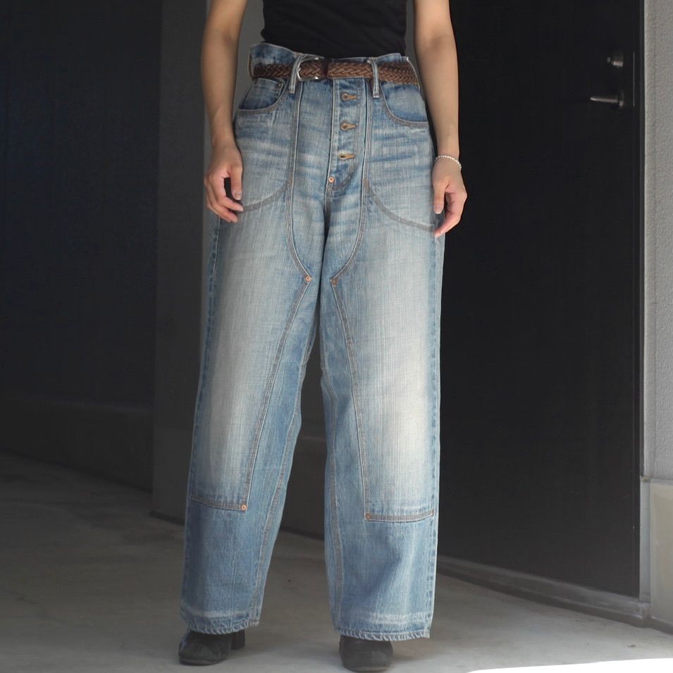 人気絶頂 sugarhill loose denim knee double thread - デニム 日本正規流通品 Sugarhill 21aw Corduroy Straight Denim デニム/ジーンズ