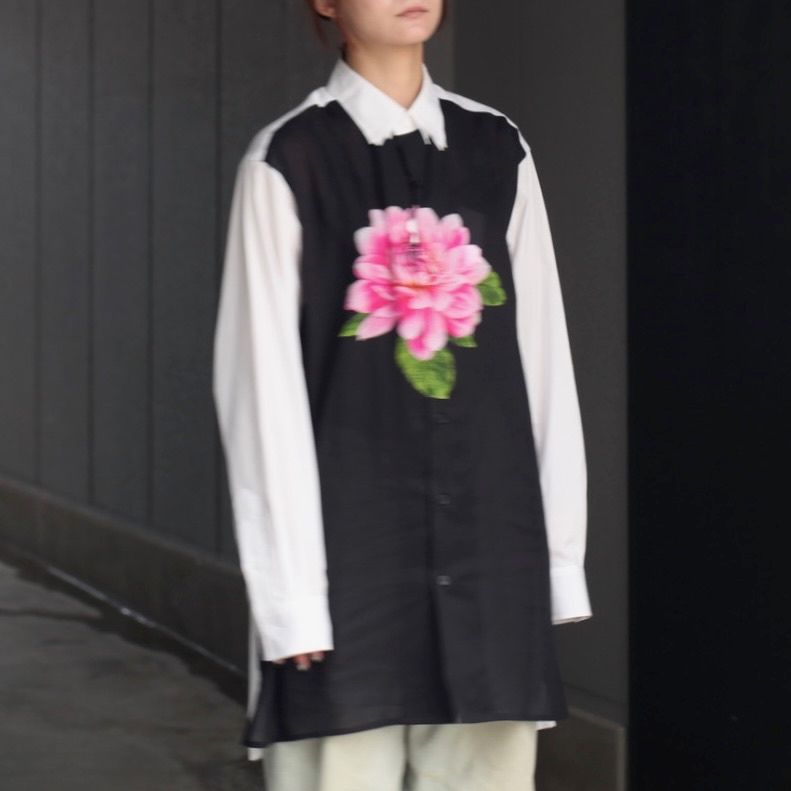 【残り一点】濃紺・花3枚衿B