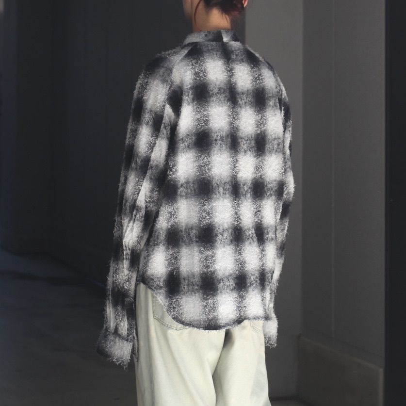 【残り一点】Shaggy Ombre Ribbon Shirt(DRUNK)