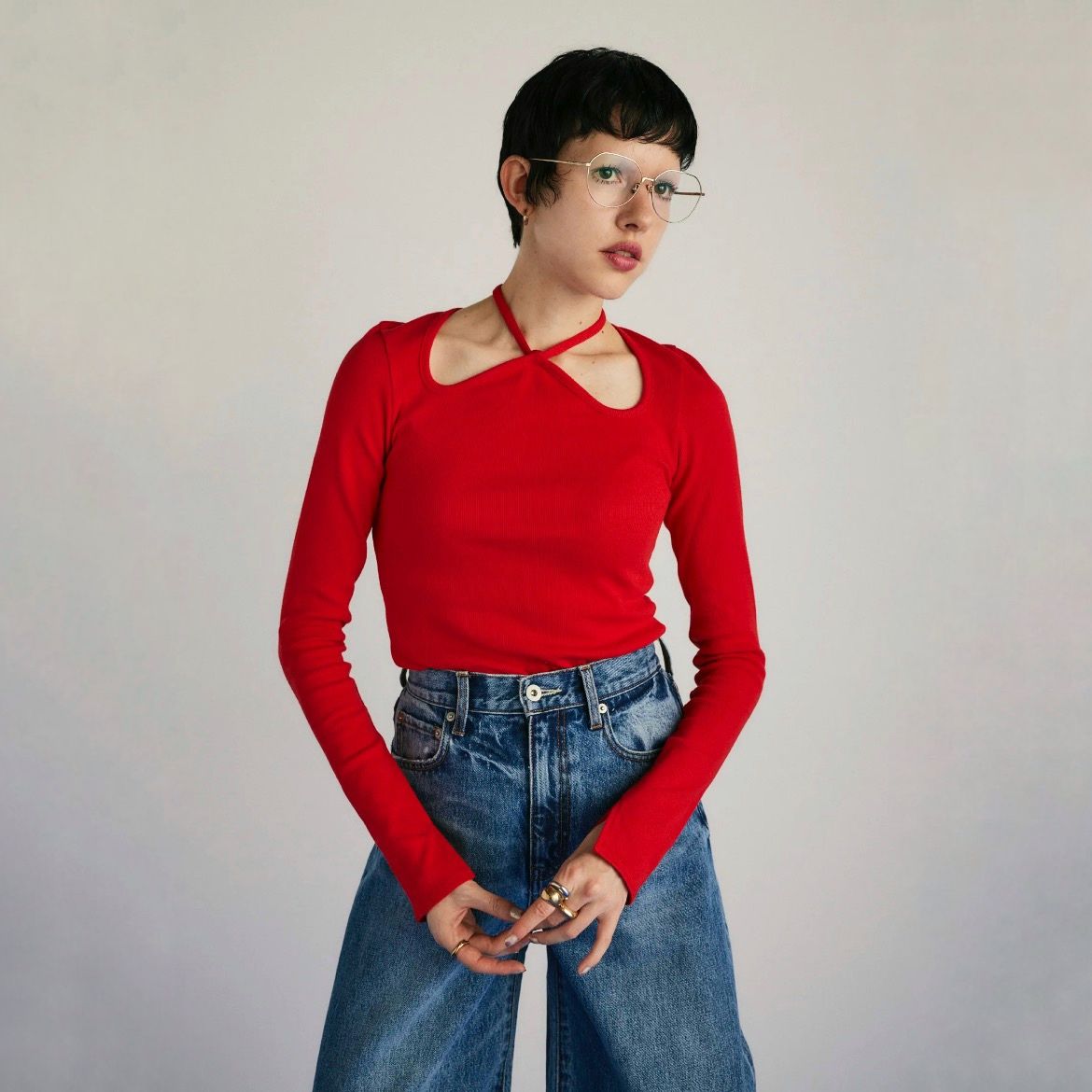 【再販売通知受付可能】Wave Neck Tops