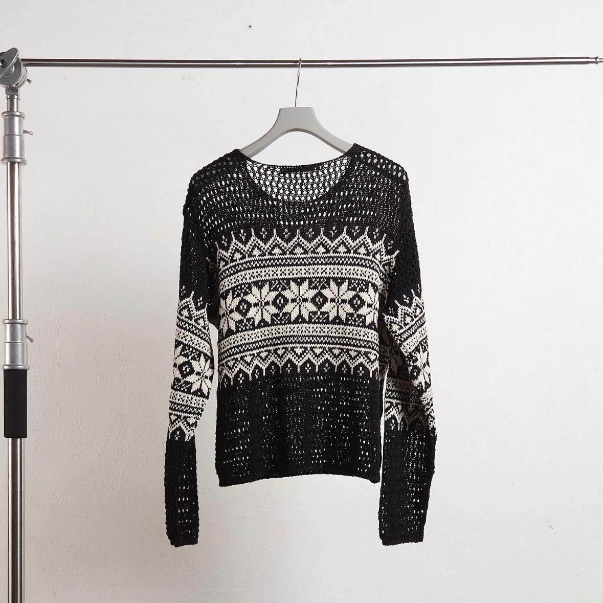 【残り一点】Nordic Jacquard Open Knit Sweater