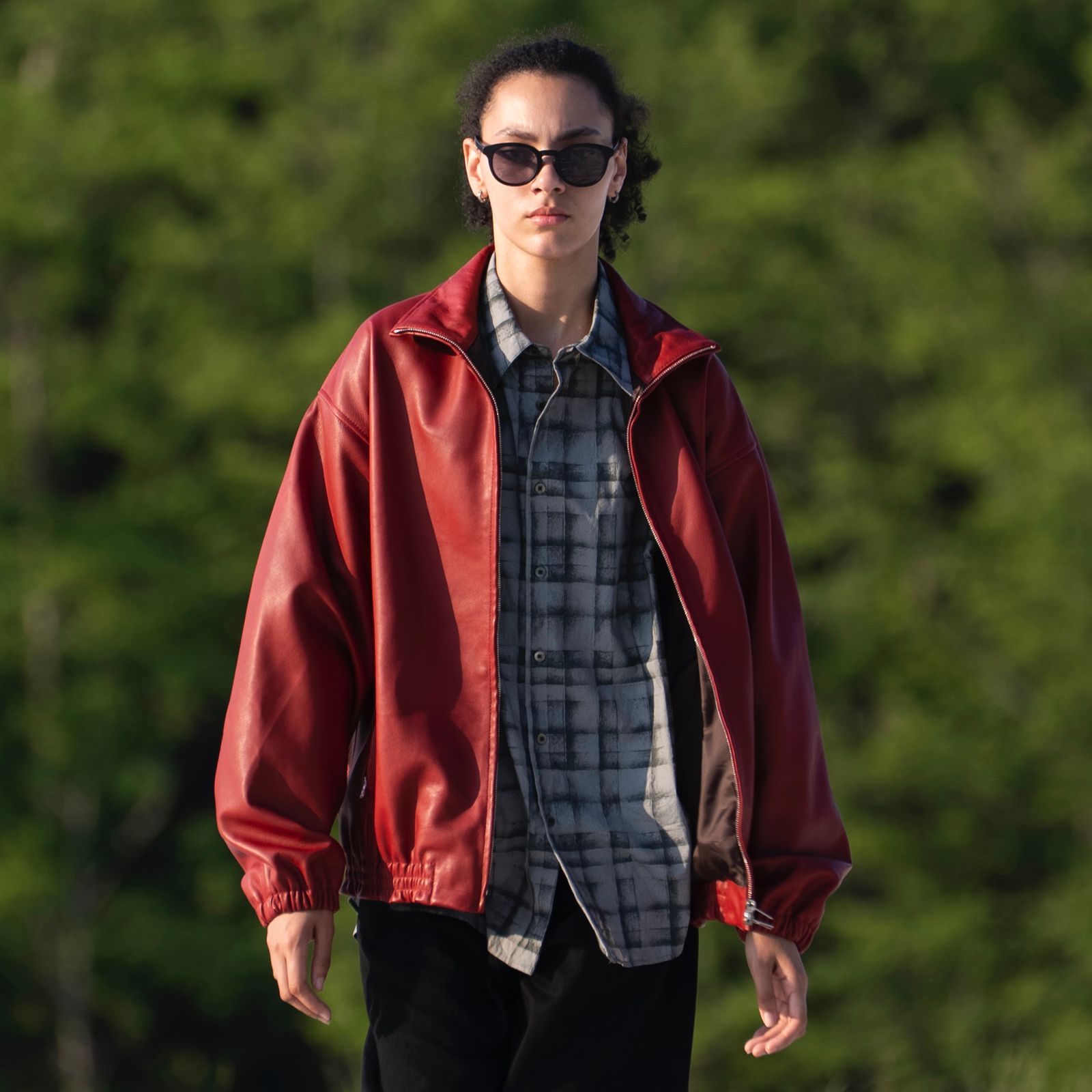 【残り一点】Plaid Cotton Typewriter Loose Fit Shirt