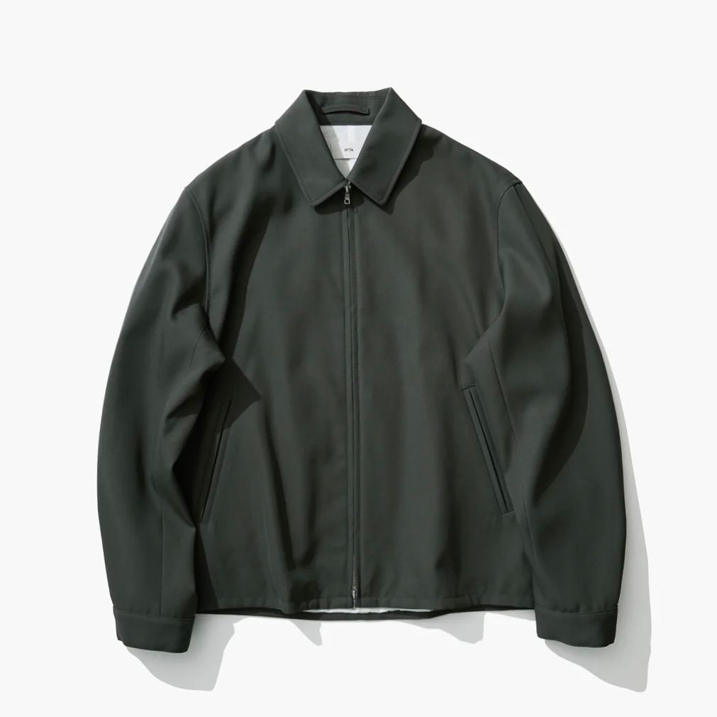 ATON 黒 ジャケット 新品タグ付き　サイズ4 ATON」SUPER 160'S DOUBLE SAXONY | LETTERMAN JACKET | ANOTHER