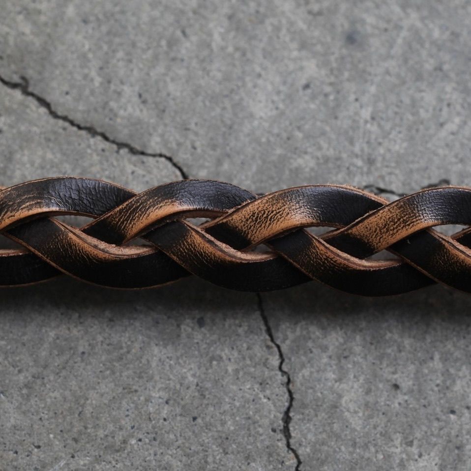 【再販売通知受付可能】2cm Braided Belt(VINTAGE BLACK)