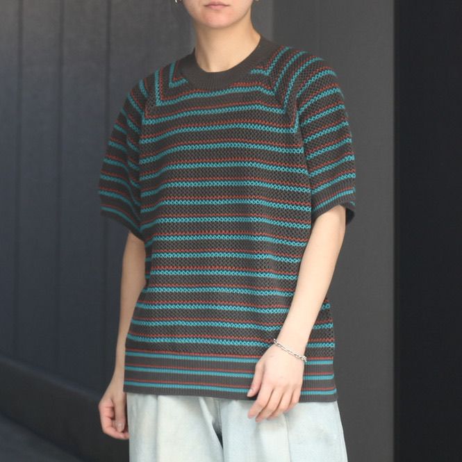 SUGARHILL - 【残り一点】Multi Stripe Cotton Knit Tee | ACRMTSM