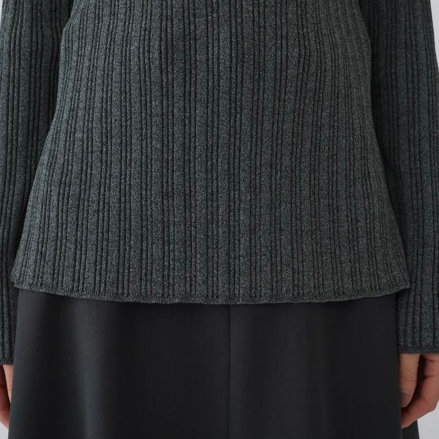 【残り一点】Open Collar Rib Knit Tops
