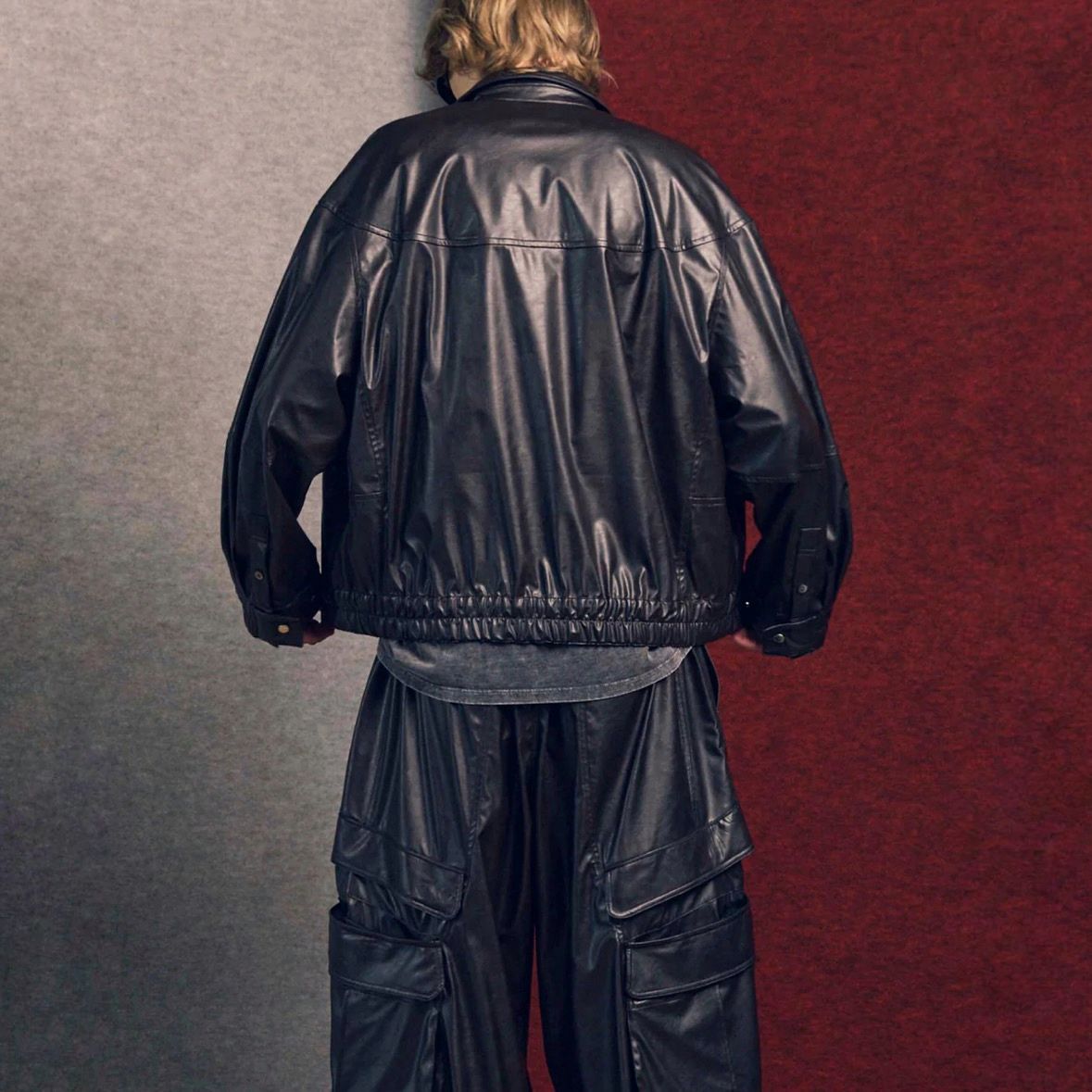 【残り一点】Curve Change Light Eco Leather Shirt