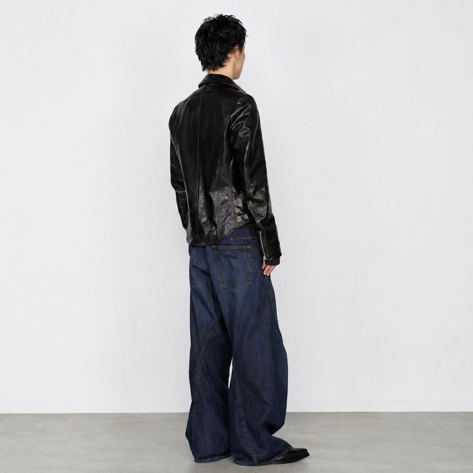 【残り一点】Zip Up Leather Shirt