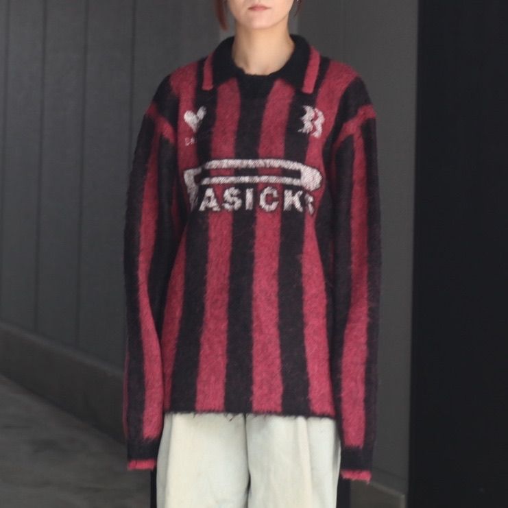【残り一点】2way Football Stripe Knit