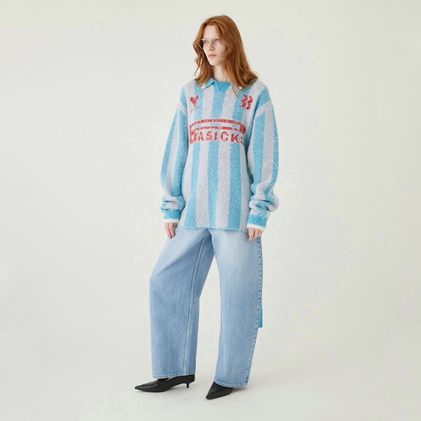 【残り一点】2way Football Stripe Knit
