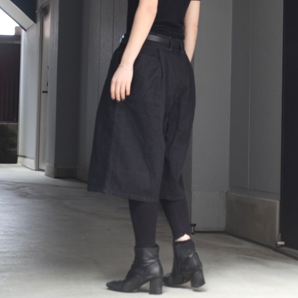 【残り一点】11.5ozブラックデニムショーツ(ONE WASH)