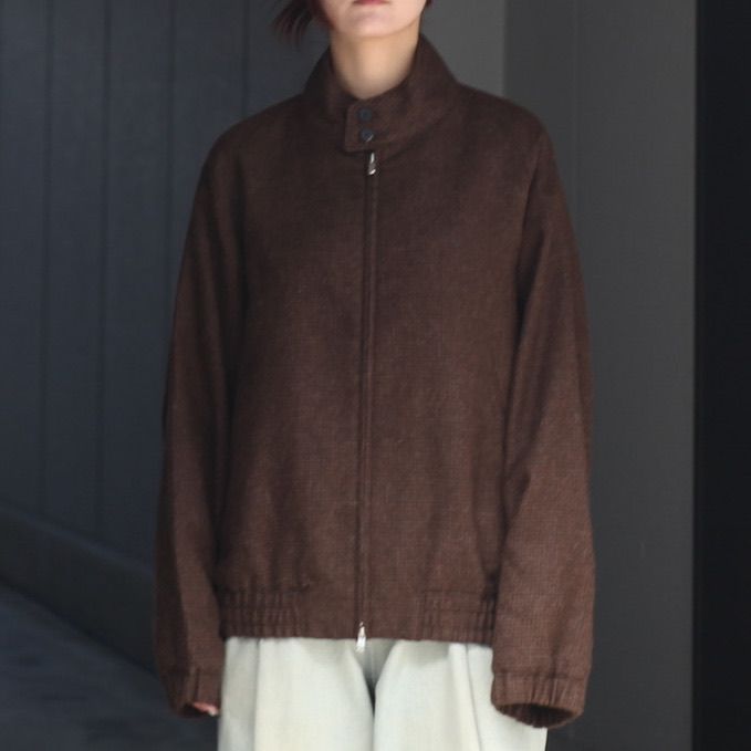 【残り一点】Alpaca Hound Tooth Harrington Jacket