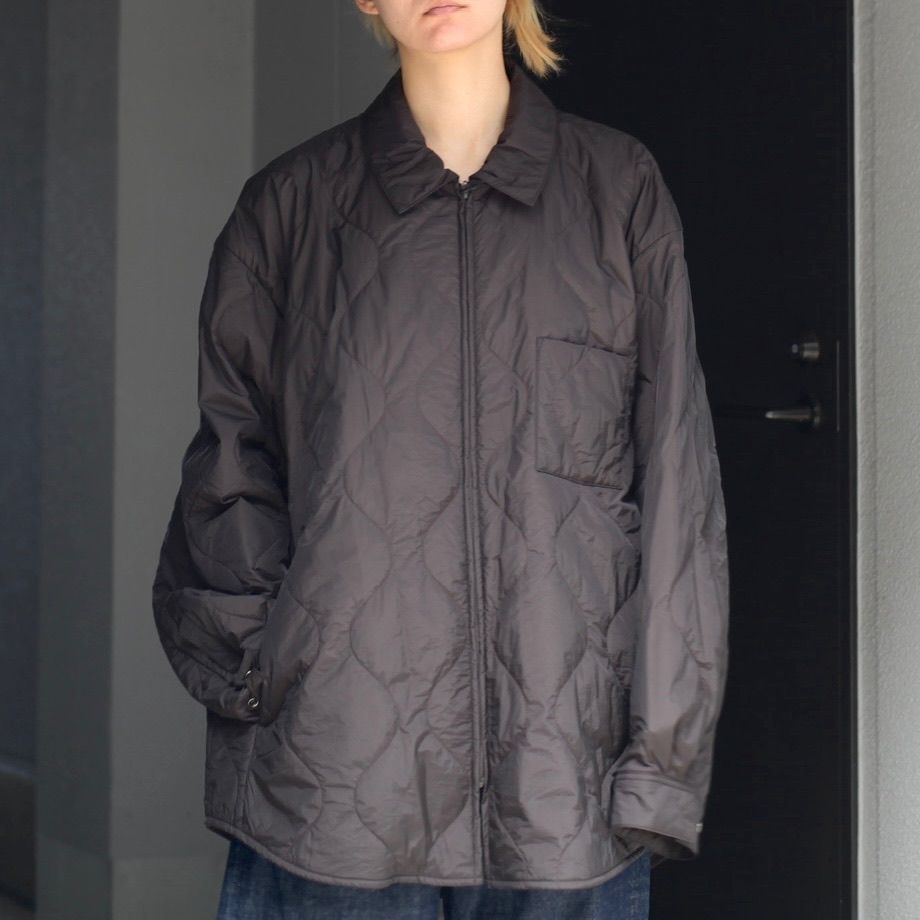 【残りわずか】Oversized Quilted Zip Shirt Jacket - M