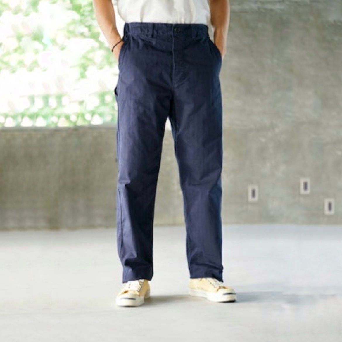 オアスロウ ウールフレンチワークパンツ/3/NAVY