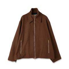 【残り一点】Lamb Wool Melton Double Collar Zip Up Jacket