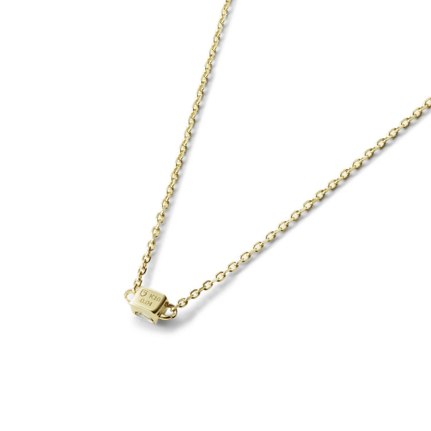 【お取り寄せ注文可能】K10 Square Dia Necklace(GOLD)