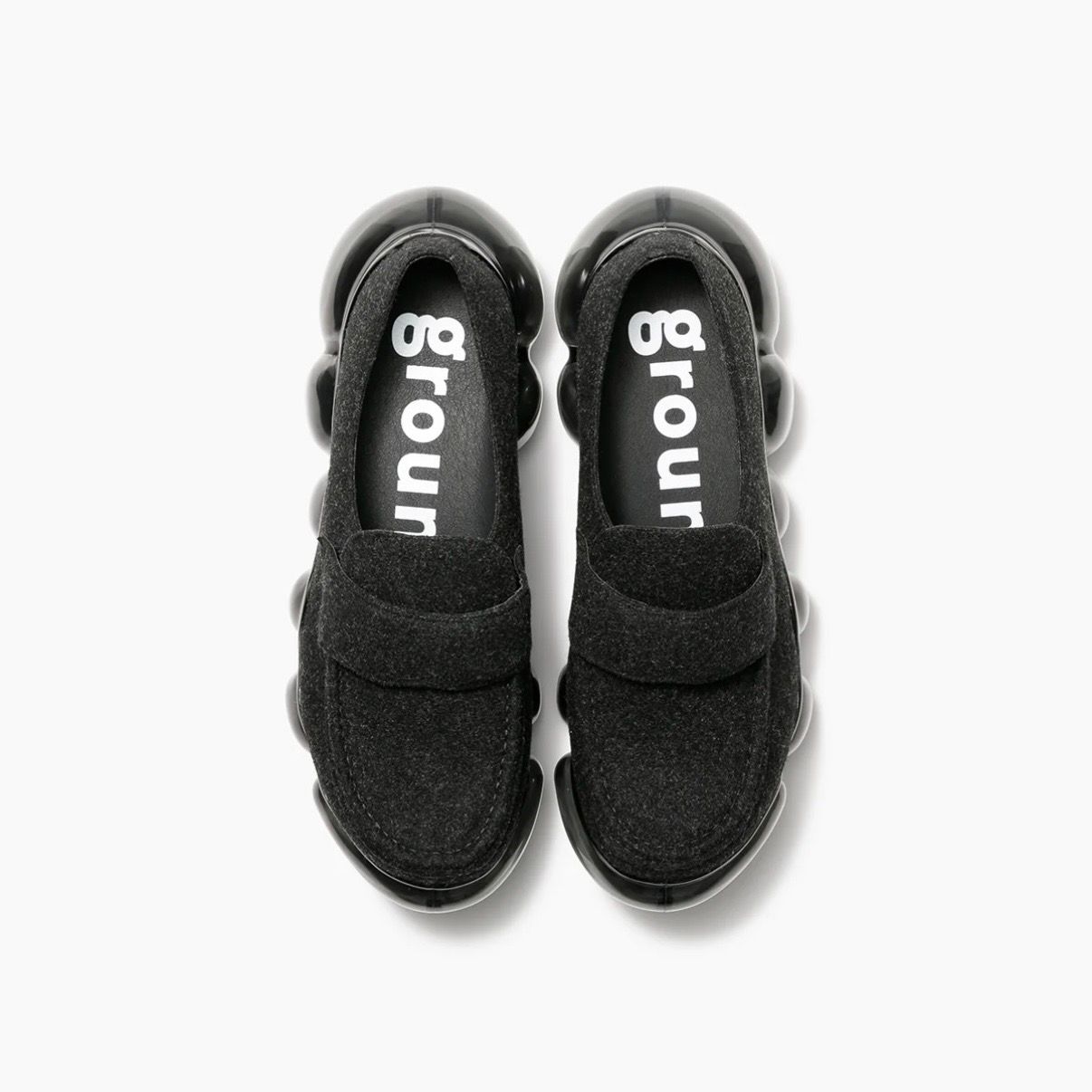 【残り一点】Jewelry Felt Loafer(BLACK×BLACK)
