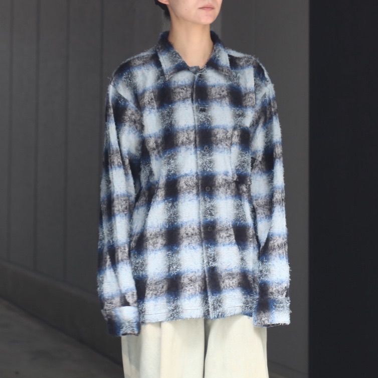 【残り一点】Shaggy Ombre Open Collar Shirt(DRUNK)