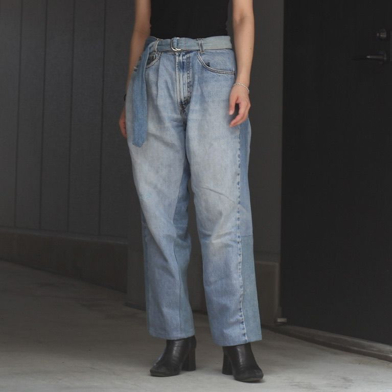 SEEALL - 【残り一点】Reconstructed Belted Baggy Denim_2(M