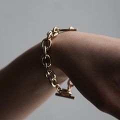 【残りわずか】Heart Razor Bracelet_Medium Link(GOLD)