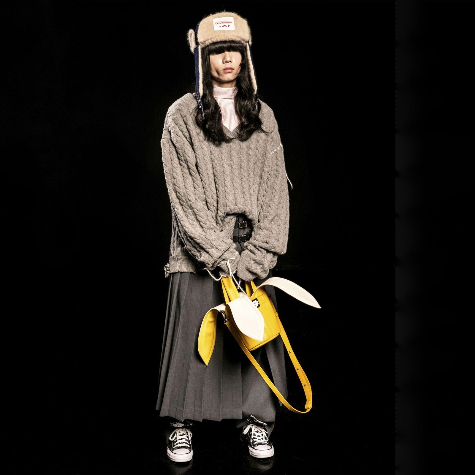 【残りわずか】Trapper Hat with Knit Patch