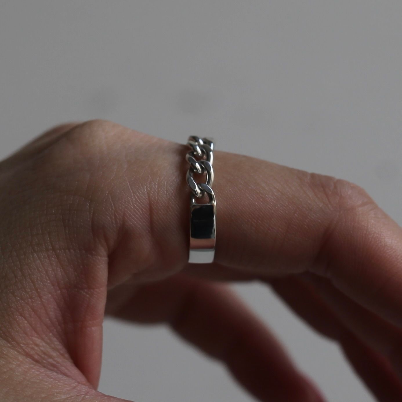 【残り一点】Curb Chain Narrow ID Ring(5mm)