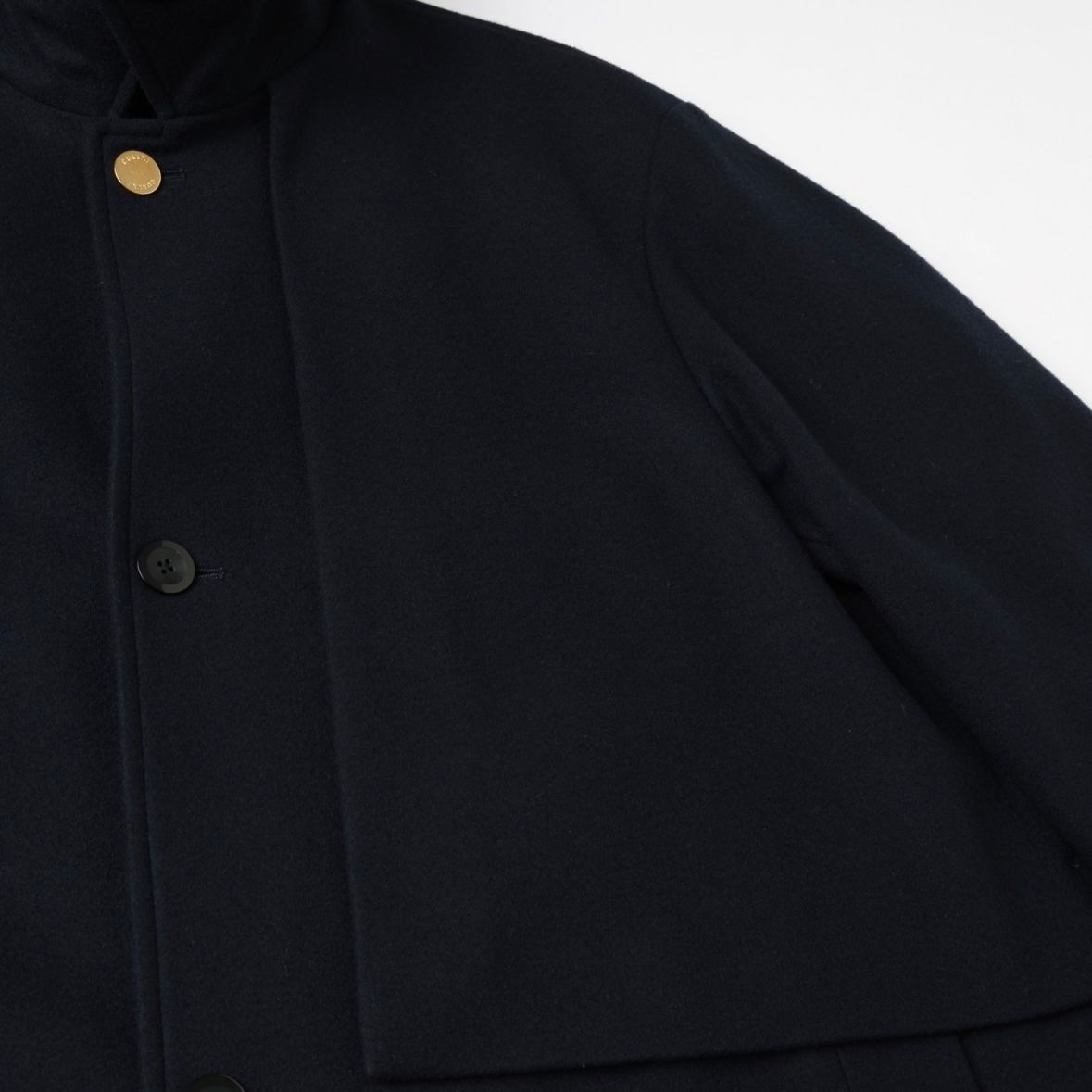 【残り一点】Lamb Wool Melton Layered Long Coat