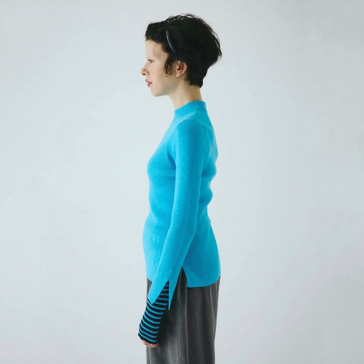 【残り一点】Border Double Cuff Knit Top