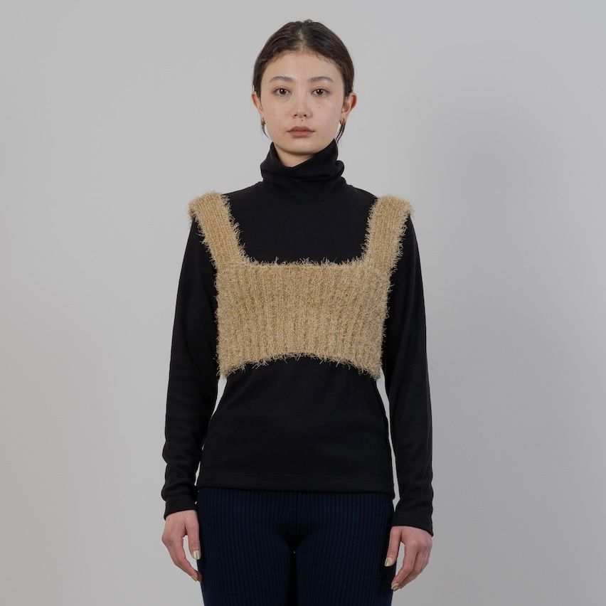 【残り一点】Shimmering Shaggy Knitted Band Tops