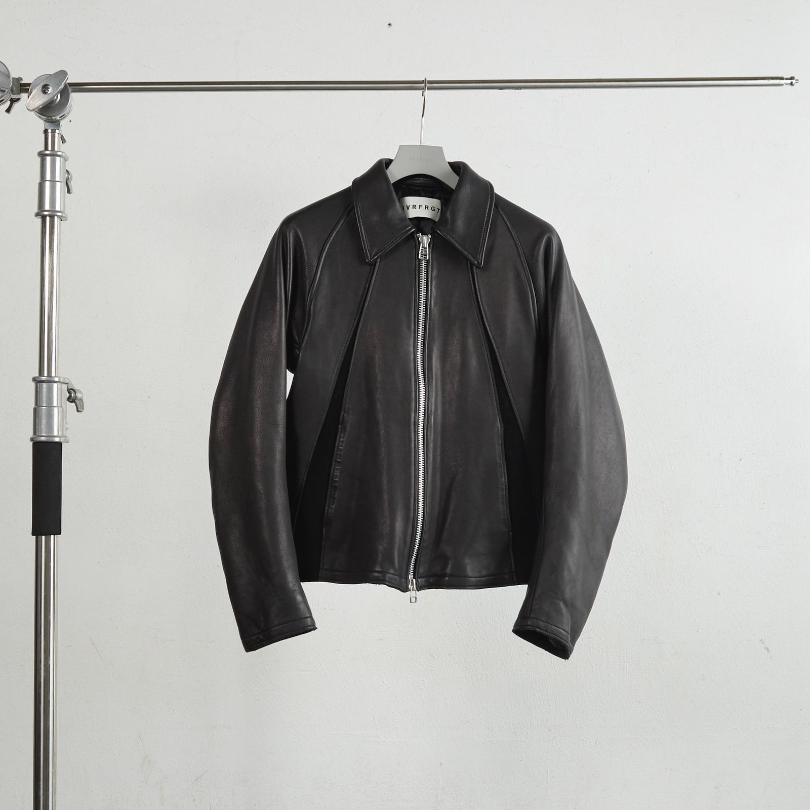 【残り一点】Leather Paneled Zip Up Jacket