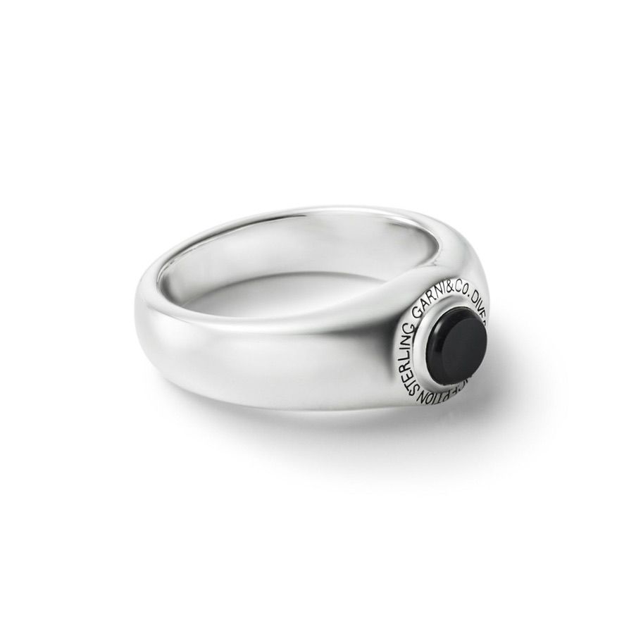 【お取り寄せ注文可能】Round Stone Ring_S(BLACK)
